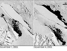 Aps alguns dias, destruio do iceberg avana; cientistas temem efeito das tormentas
