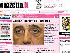 No site do "Gazzetta dello Sport" o destaque era para o escndalo na arbitragem