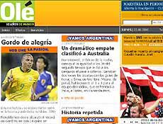Pgina do jornal esportivo argentino 