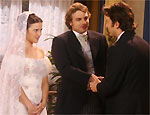 Fernando cumprimenta os noivos Nicota e Tadeu