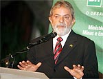 O presidente Lula em campanha eleitoral