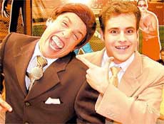 Os humoristas Wellington Muniz (Ceará) e Rodrigo Scarpa (Vesgo), da turma do Pânico