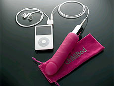 OhMiBod vai plugado no iPod e vibra de acordo com a música; o vibrador custa R$ 150