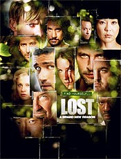 Pster promocional da 3 temporada do seriado norte-americano "Lost"