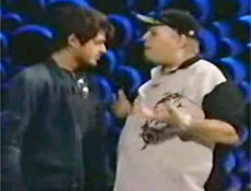 Ator Dado Dolabella em briga com o apresentador Joo Gordo, em 2003