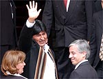 Evo Morales (esq) e seu vice-presidente, Alvaro García