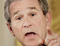 O presidente George W. Bush admitiu a insatisfao dos americanos com a guerra