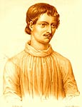 Desenho mostra a aparncia de Giordano Bruno quando jovem