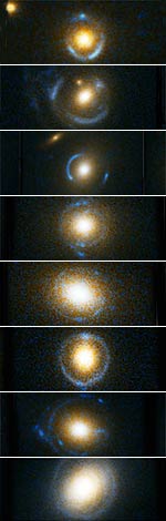 Os oito novos anis de Einstein observados pelos cientistas com o Hubble