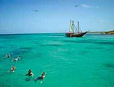 Turistas fazem snorkeling em Boca Catalina