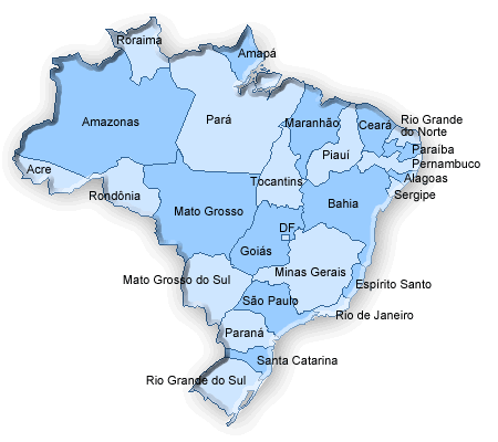 mapa do brasil. mapa do rasil com capitais.