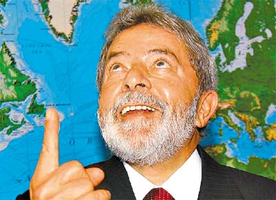 O presidente Lula durante entrevista no Palcio do Planalto