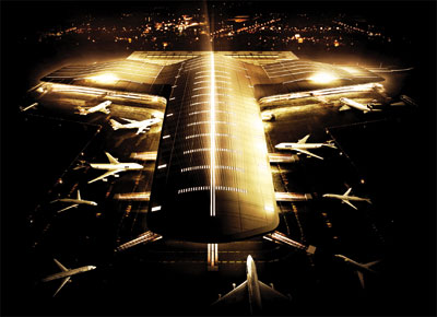 Simulao noturna mostra o novo terminal de passageiros