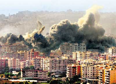 Uma das bases do Hizbollah no sul de Beirute  atingida por ataque israelense; capital ficou dois dias sem sofrer bombardeios