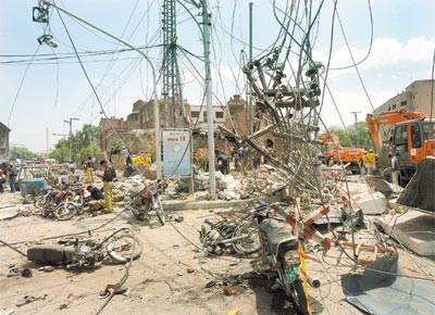 Local do atentado que matou ontem ao menos 30 pessoas e deixou 250 feridos em Lahore, a segunda maior cidade do Paquisto