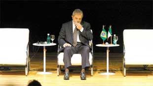 O presidente Luiz Incio Lula da Silva participa do encerramento do Frum Empresarial Brasil-Itlia, na sede da Fiesp