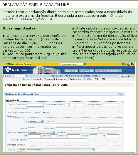 Folha Online - Especial - 2005 - Guia do IR