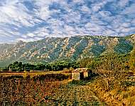 Paul Czanne se encantou com a paisagem buclica da montanha de Santa Vitria (acima). Pintou mais de 60 telas baseadas nesse cenrio, como a da pgina ao lado, de 1900