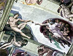 Criao de Ado, de Michelangelo, no teto da Capela Sistina