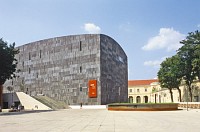 O belo projeto arquitetnico do Leopold Museum