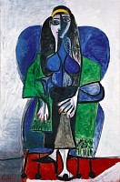 Obra de Picasso, "Mulher Sentada com Echarpe Verde" (1960), que integra o acervo do espetacular MUMOK