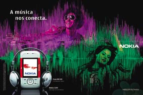 Anncio para Nokia S200, com tocador de MP3