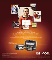 Anúncio das impressoras HP