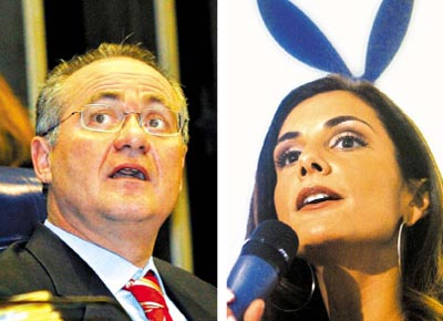 Renan Calheiros (PMDB) preside sesso do Senado e Mnica Veloso, me de filha de Renan, d coletiva sobre suas fotos na 'Playboy'