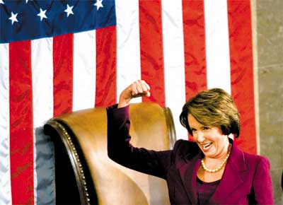 A democrata Nancy Pelosi, primeira mulher a presidir a Cmara, assume o posto no incio da nova legislatura nos Estados Unidos