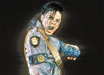 Jackson durante show em 1990; cantor veio ao<br>Brasil em 1993 para duas apresentaes em SP