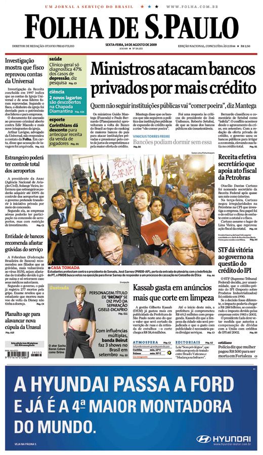 Capa Folha de S.Paulo - Edio Nacional