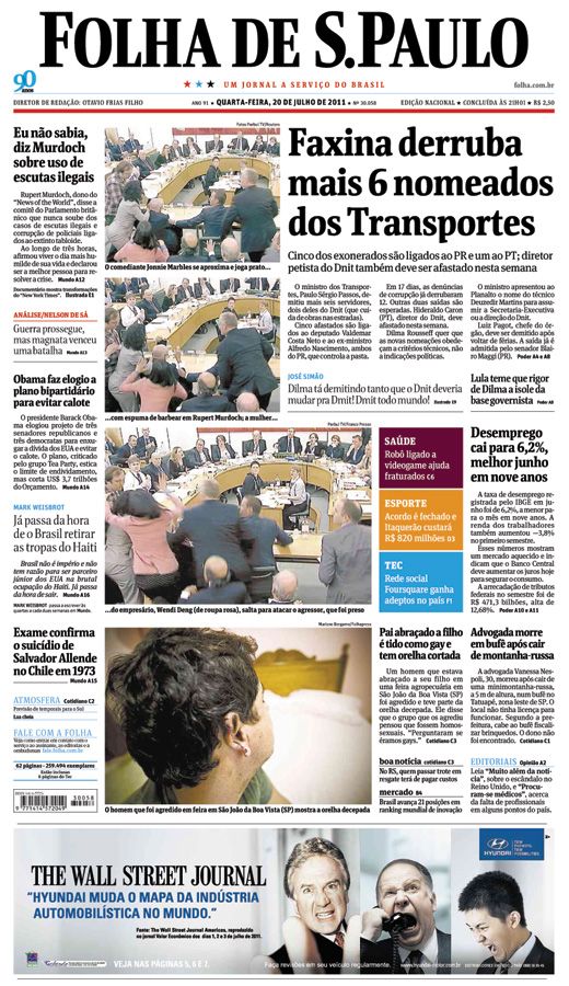 Capa Folha de S.Paulo - Edio Nacional
